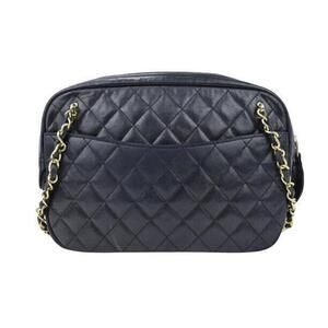 CHANEL Double Chain Shoulder Bag Coco Zip Lambskin